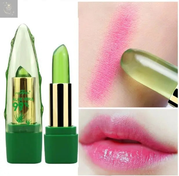 Aloe Vera Gel Color Changing Lipstick Gloss Moisturizer Anti-drying Desalination Fine-grain Lip Blam Care King Wish