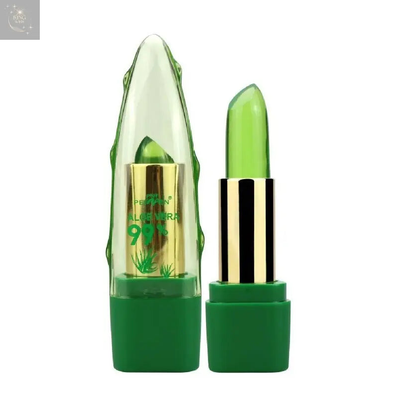 Aloe Vera Gel Color Changing Lipstick Gloss Moisturizer Anti-drying Desalination Fine-grain Lip Blam Care King Wish