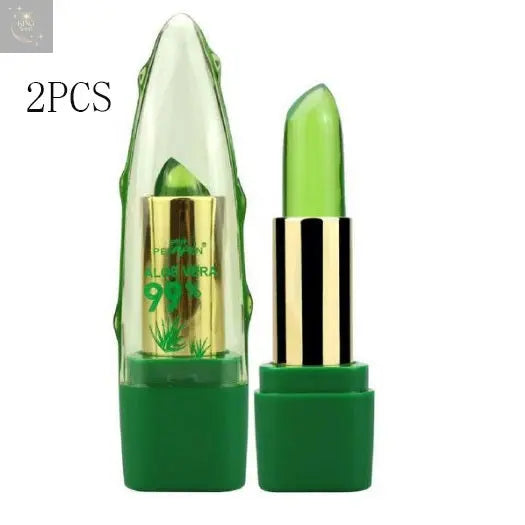 Aloe Vera Gel Color Changing Lipstick Gloss Moisturizer Anti-drying Desalination Fine-grain Lip Blam Care King Wish
