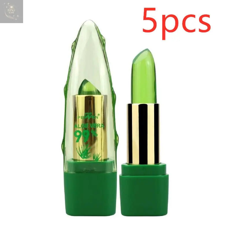 Aloe Vera Gel Color Changing Lipstick Gloss Moisturizer Anti-drying Desalination Fine-grain Lip Blam Care King Wish