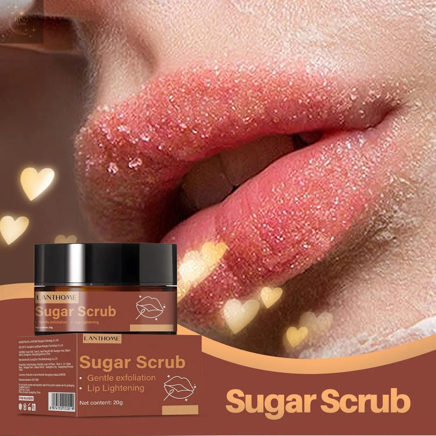 Brown Sugar Lip Scrub Cream - King Wish