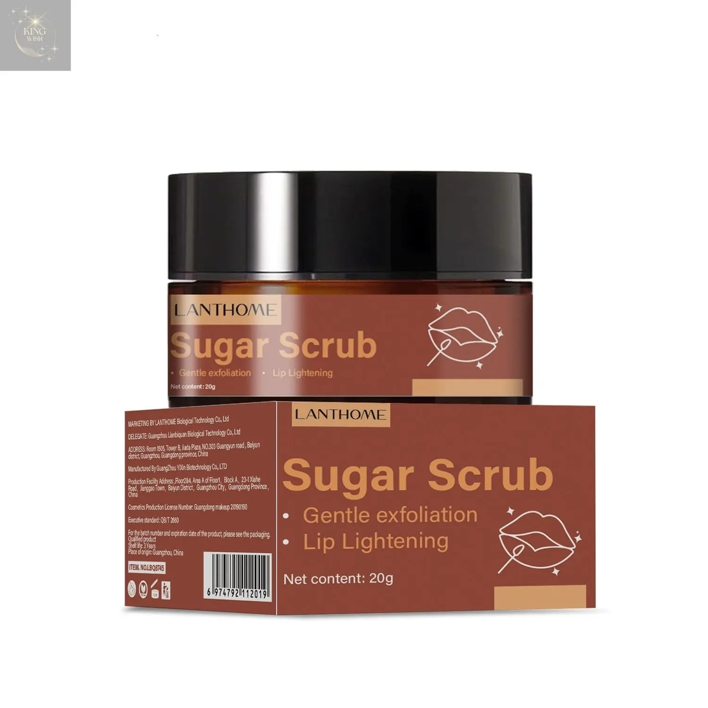Brown Sugar Lip Scrub Cream - King Wish