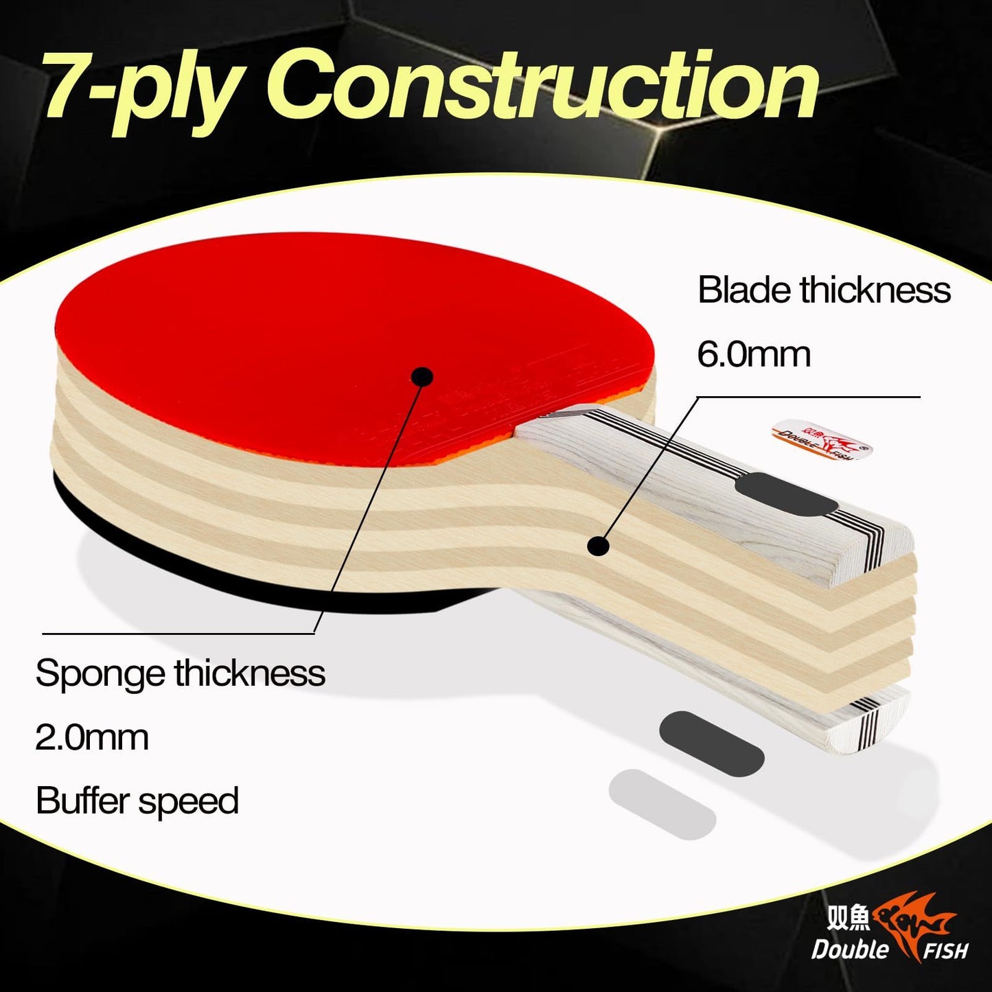 Table Tennis Racket Set - King Wish
